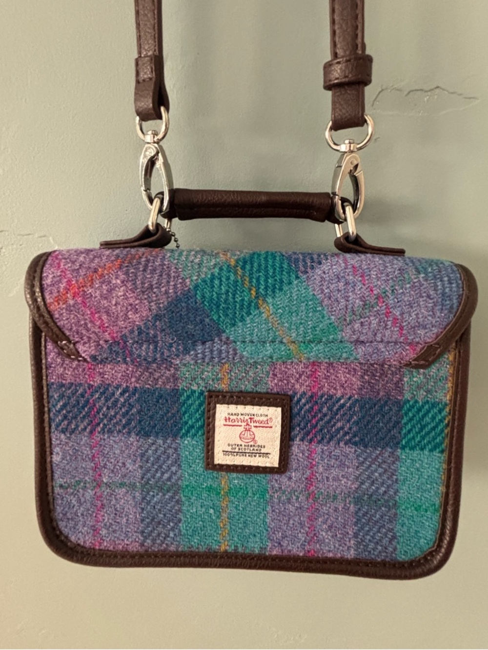 💼 Harris Tweed Bervie Mini Satchel-compact tartan satchel bag - Picture 4 of 8